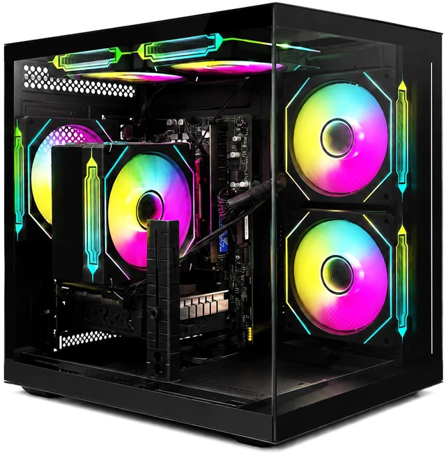 Main image of Suevery Gaming Desktop PC AMD Ryzen 5 5500, GeForce RTX 3050 6GB, 16GB DDR4 3200MHz, 512GB NVMe SSD, WiFi 6, RGB Fans, Tempered Glass Case, Black 1080p Gaming Ready