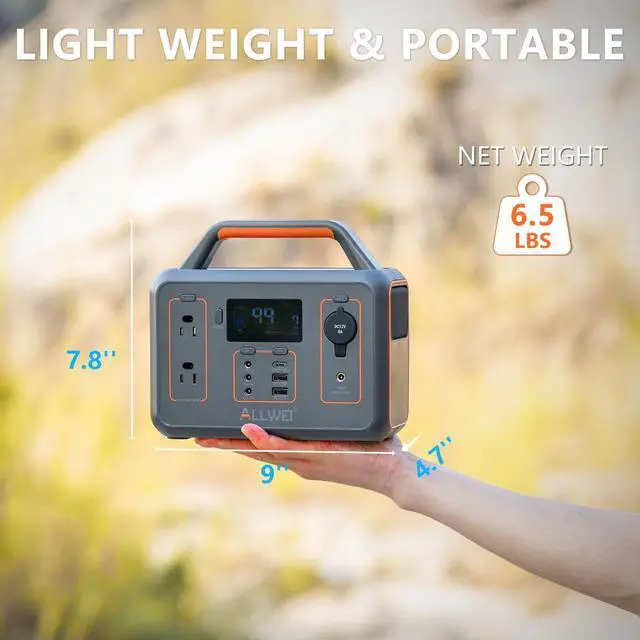 Alt view image 6 of 7 - ALLWEI Portable Power Station 300W(Surge 600W), 280Wh Solar Generator with 120V AC Outlet, 78000mAh Backup Lithium Battery Generator for CPAP Outdoor RV Camping Emergency Home Use