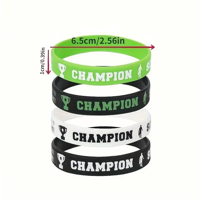 Alt view image 7 of 7 - Bright Sports Silicone Football Bracelet Set, 200pcs, Team Commemorative Wristbands for Soccer-Themed Events, Birthday Parties, and Team Building Activities
