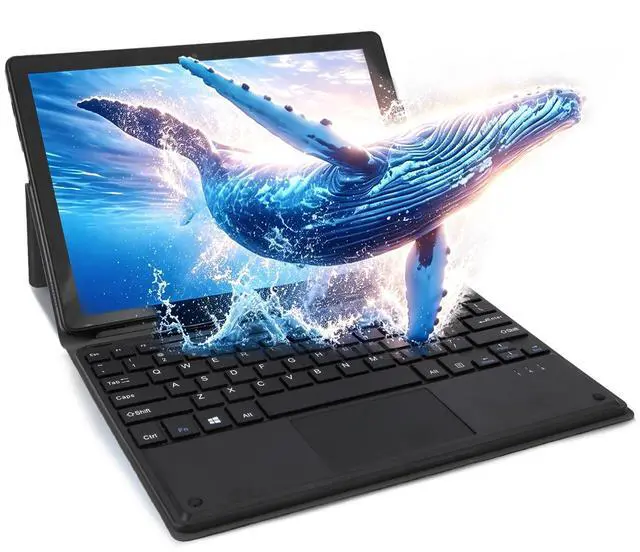 Main image of Hongsamde 2 in 1 Windows Tablet PC, 10.1 Inch Windows 11 Pro Tablet , 12GB RAM 128GB Storage, Intel J4105 CPU, 1280*800 IPS FHD Touchscreen, with Mini HDMI/WiFi/Bluetooth/Keyboard/USB/Dual Cameras