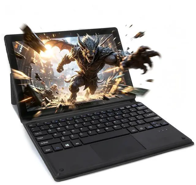 Main image of Hongsamde 2 in 1 10.1 Inch Windows 11 Pro Tablet PC, Intel N4000 CPU 8GB RAM 128GB ROM Storage, 1280 * 800 IPS FHD Touchscreen, Windows PC Tablet with HDMI/WiFi/Bluetooth/Keyboard/USB/Dual Cameras