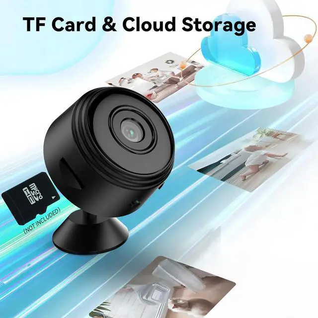 Alt view image 3 of 7 - Indoor monitoring camera, 1080P clear night vision, home security camera, WiFi wireless small camera, home security monitoring, black