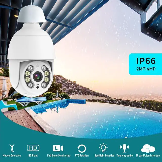 Alt view image 5 of 6 - 2K security camera, bulb camera with full-color night vision function, motion detection, 2.4GHz wireless WiFi suitable for home outdoor and indoor cameras