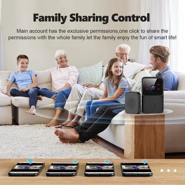 Alt view image 5 of 7 - Doorbell Camera Wireless, WiFi Video Doorbell with Chime, 2 Way Audio, AI Smart Human Detection, Night Vision, Cloud Storage, Real Time Alert for Home