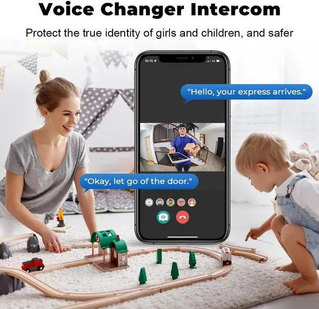 Alt view image 4 of 7 - Doorbell Camera Wireless, WiFi Video Doorbell with Chime, 2 Way Audio, AI Smart Human Detection, Night Vision, Cloud Storage, Real Time Alert for Home