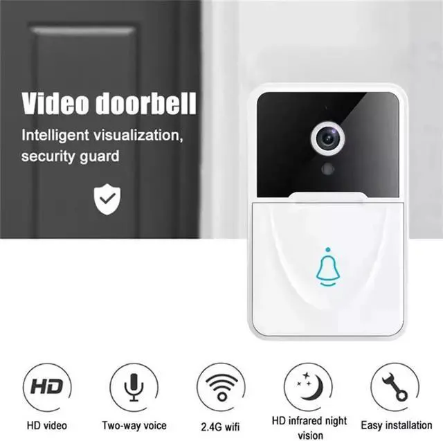 Alt view image 6 of 7 - Smart Video Doorbell with Chime Wireless Camera Doorbell 1080P HD, Human Motion Detection, 2.4G Wi-Fi, Night Vision, Free Cloud Storage, 2-Way Audio, for Ios & Android Phone