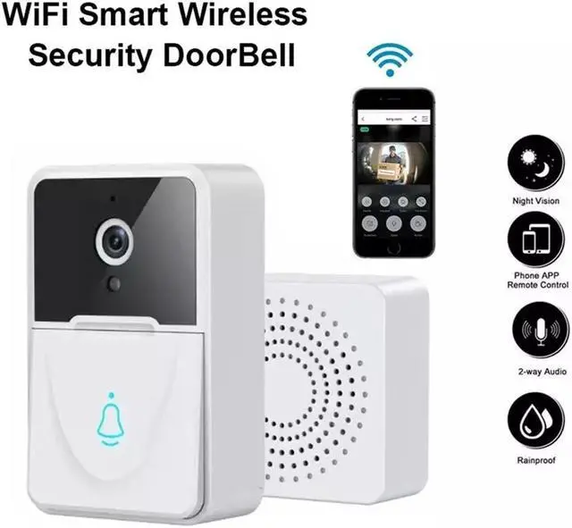 Main image of Smart Video Doorbell with Chime Wireless Camera Doorbell 1080P HD, Human Motion Detection, 2.4G Wi-Fi, Night Vision, Free Cloud Storage, 2-Way Audio, for Ios & Android Phone