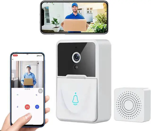 Alt view image 5 of 7 - Smart Video Doorbell with Chime Wireless Camera Doorbell 1080P HD, Human Motion Detection, 2.4G Wi-Fi, Night Vision, Free Cloud Storage, 2-Way Audio, for Ios & Android Phone