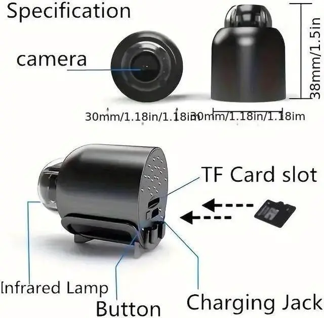 Alt view image 4 of 7 - Mini Wi-Fi Camera 1080P HD Night Vision Remote Monitoring 160° Wide Angle for Home(2Pcs)