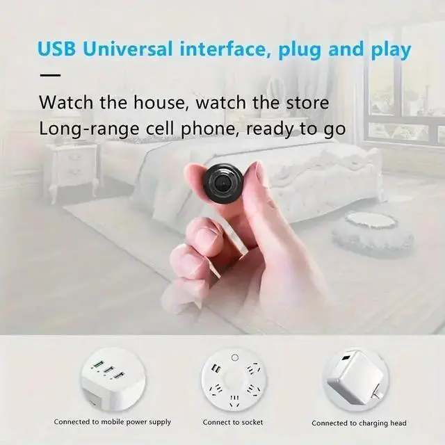 Alt view image 5 of 7 - Mini Wi-Fi Camera 1080P HD Night Vision Remote Monitoring 160° Wide Angle for Home(2Pcs)