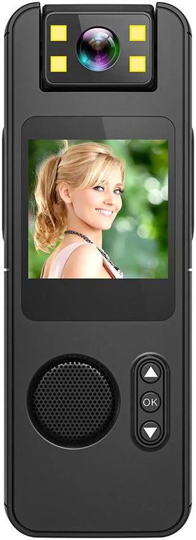 Alt view image 6 of 7 - 128GB 180° Rotate Mini Body Camera - 4K HD Wearable Camcorder with Night Vision - Long Battery Life Audio Video Camera for Daily Records