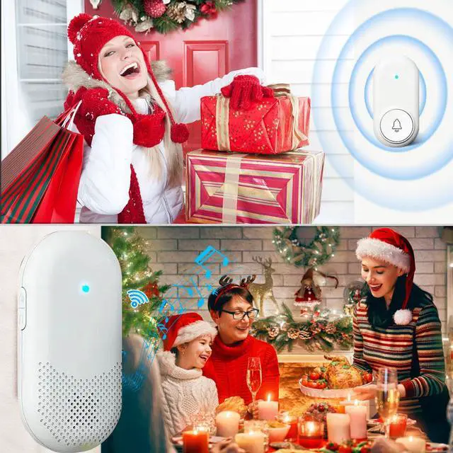 Alt view image 4 of 7 - Outdoor Wireless Doorbell for Home Operating at 1300 feet(1 Plug in Receiver + 2 Transmitters)