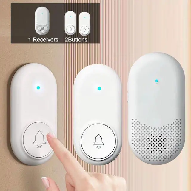 Main image of Outdoor Wireless Doorbell for Home Operating at 1300 feet(1 Plug in Receiver + 2 Transmitters)
