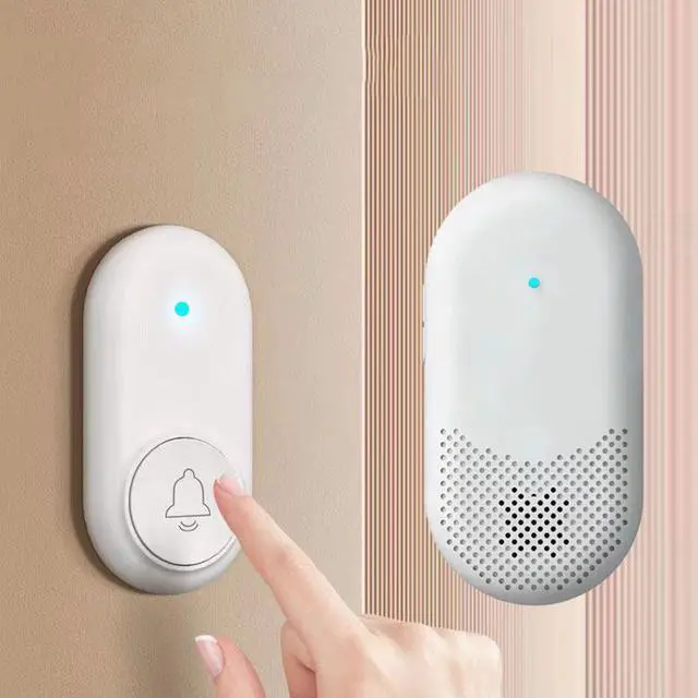 Main image of 1 set of wireless music doorbell, home waterproof doorbell with a range of 1000 feet, 4 volume levels, 38 doorbell tones (classic doorbell kit: 1 button and 1 receiver)