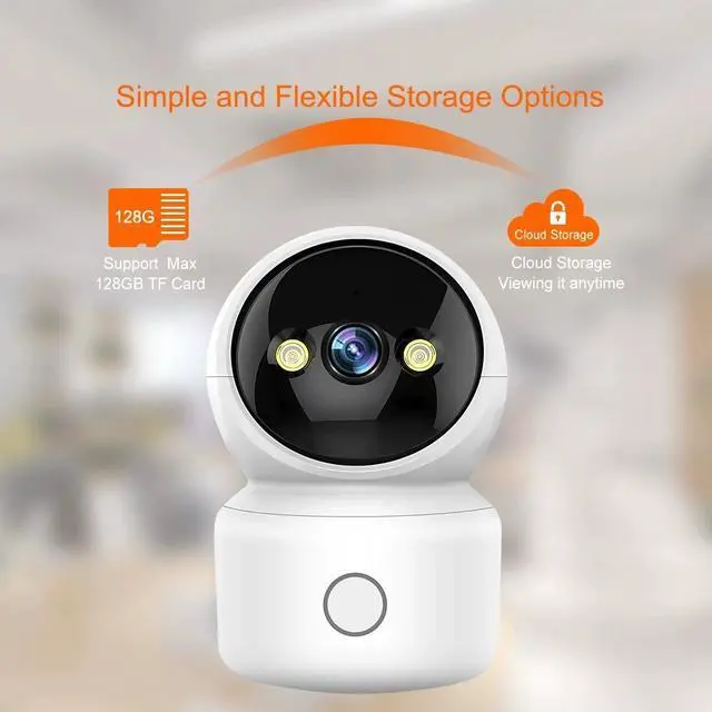 Alt view image 6 of 7 - Video Baby Monitor with Camera and Audio, 360-Degree Smart 1080P WiFi Security Indoor Camera with Night Vision