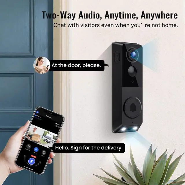 Alt view image 3 of 7 - Security Video Doorbell (Wired) with Chime,2K Dual Camera ,Delivery Guard