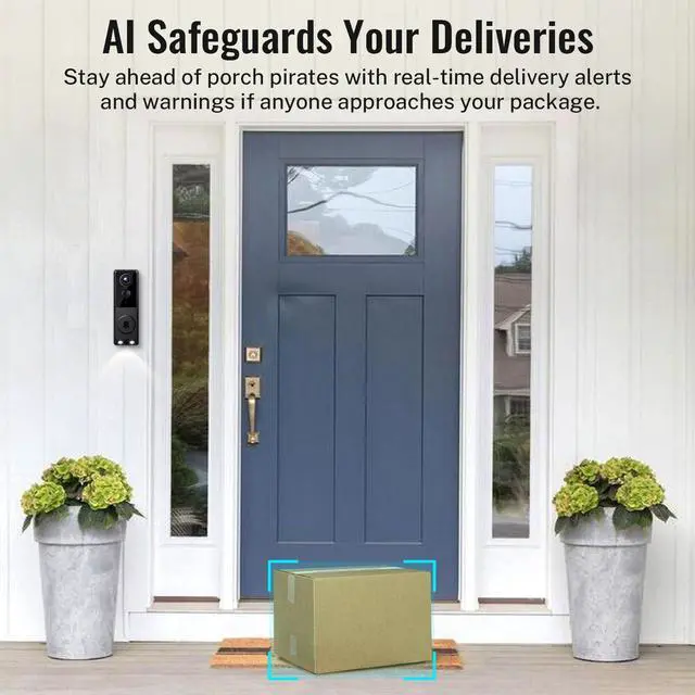 Alt view image 6 of 7 - Security Video Doorbell (Wired) with Chime,2K Dual Camera ,Delivery Guard