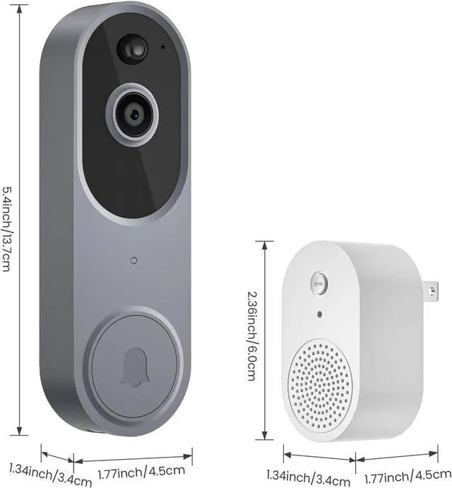 Alt view image 7 of 7 - Wireless Doorbell Camera with Chime, Video Doorbell Security Camera with Batteries for Home