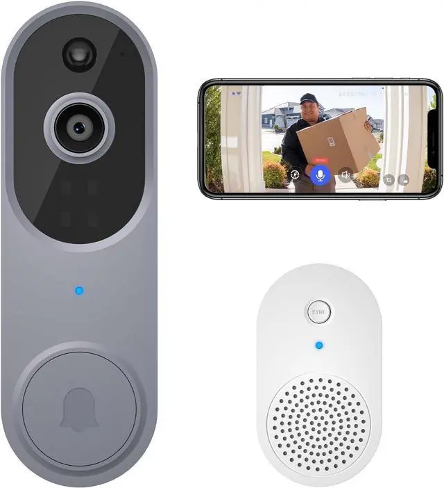 Main image of Wireless Doorbell Camera with Chime, Video Doorbell Security Camera with Batteries for Home