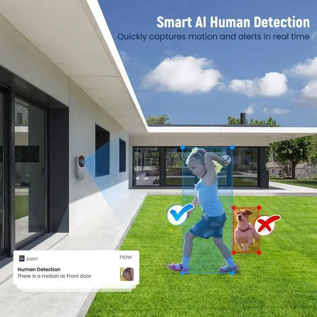 Alt view image 4 of 7 - Wireless Doorbell Camera with Chime, Video Doorbell Security Camera with Batteries for Home