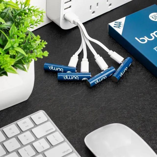 Alt view image 3 of 7 - bump AAA USB-C Rechargeable NiMH Batteries - 10 Pack - Sustainable & Cost-Effective Alternative to Lithium Ion - Fast Charging, Long-Lasting Power - Two Charger Cables Included
