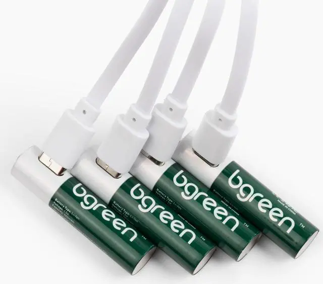 Alt view image 2 of 4 - bgreen USB Rechargeable AAA Batteries (8-Pack) - High Performance, 1350mWh Lithium Ion, 1.5V, 1000+ Charge Cycles, Includes 4-in-1 USB-C Charge, Long-Lasting for Remotes, Toys, Keyboards,