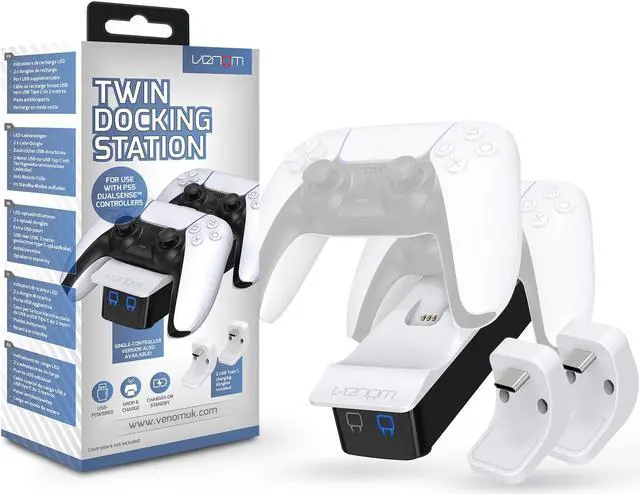 Alt view image 7 of 7 - Venom Gaming PlayStation 5 Twin Charging Dock - White (PS5) VS5001