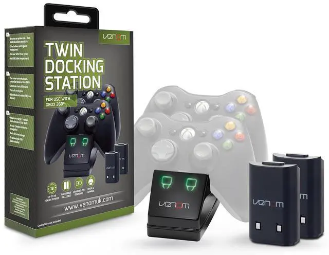 Alt view image 6 of 6 - Venom Gaming Xbox 360 Twin Charge Docking Station with 2 x Rechargeable Battery Packs (Xbox 360) VS2891