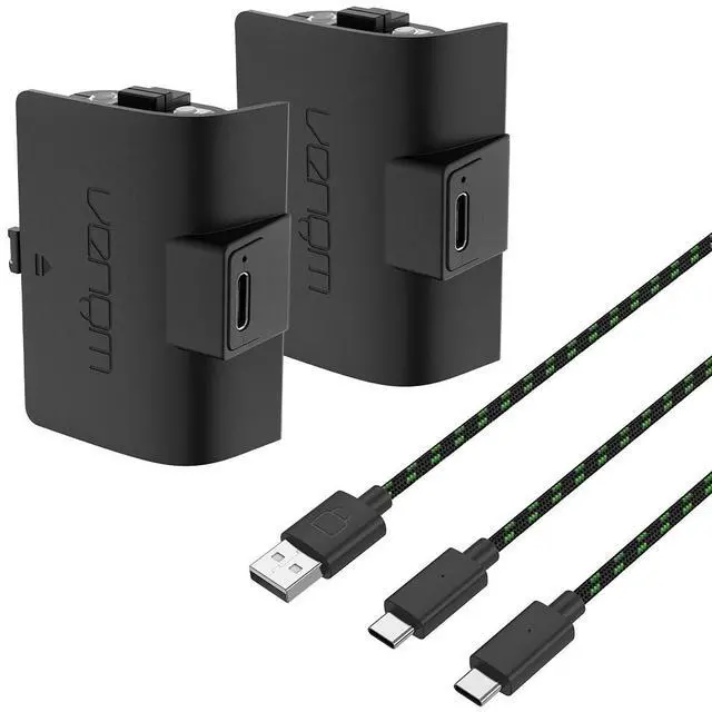 Alt view image 7 of 7 - Venom Gaming Xbox Controller Rechargeable Battery Twin Pack - Black (Xbox Series X & S / Xbox One) VS2882