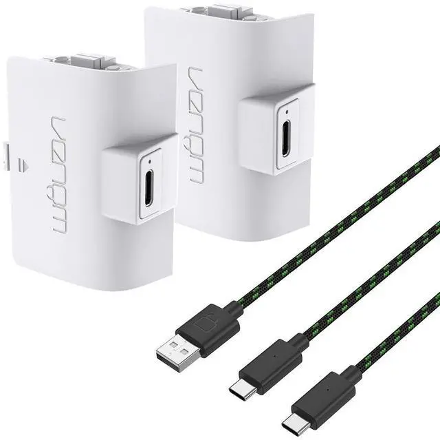 Alt view image 7 of 7 - Venom Gaming High Capacity 1100mAh Rechargeable Battery Twin Pack - White (Xbox Series X & S / Xbox One) VS2874