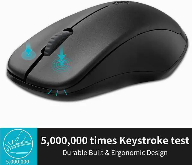 Alt view image 6 of 7 - Rapoo 1680 Silent Wireless Mouse, 2.4GHz Cordless Mouse with USB Receiver, 1K DPI, 3 Buttons Computer Mouse with 12M Battery Life, Ambidextrous Computer Mice for PC/Tablet/Laptop