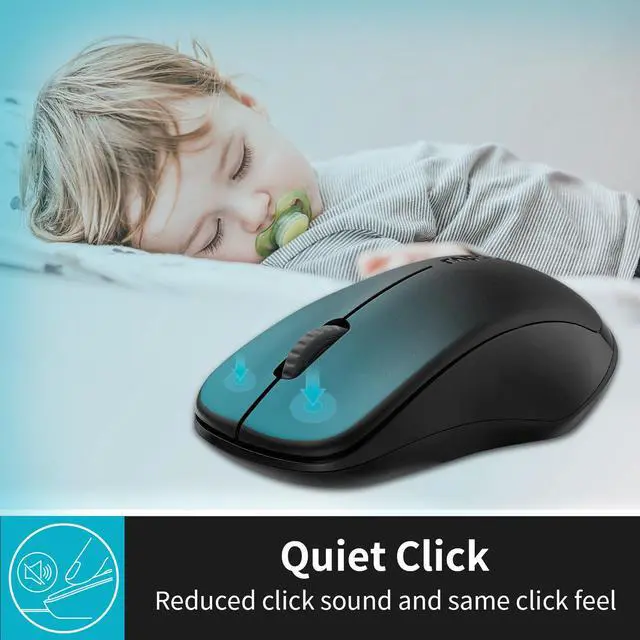 Alt view image 2 of 7 - Rapoo 1680 Silent Wireless Mouse, 2.4GHz Cordless Mouse with USB Receiver, 1K DPI, 3 Buttons Computer Mouse with 12M Battery Life, Ambidextrous Computer Mice for PC/Tablet/Laptop