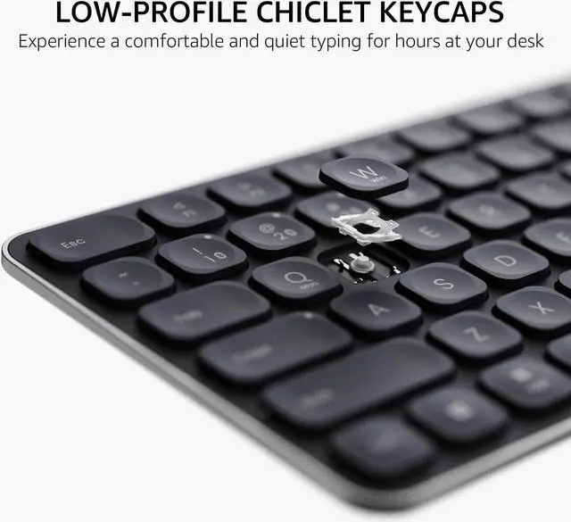 Alt view image 4 of 7 - Rapoo 9010M Multi-Device Keyboard and Mouse Combo, 2.4GHz/Bluetooth 5.0/4.0 Wireless Keyboard & Mouse Set for Windows/Mac/Linux/Chrome, Support 4 Devices, Low-Profile Silent Click, Battery Powered