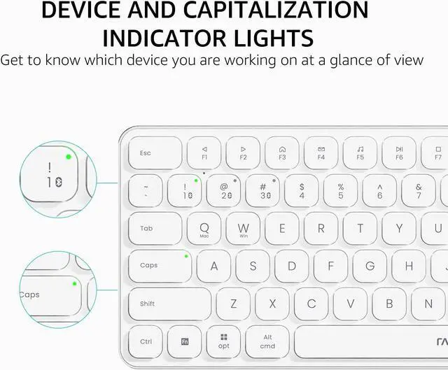 Alt view image 6 of 7 - Rapoo E9310M Wireless Keyboard for Mac/iPad/PC, Multi-Device Bluetooth Keyboard with Number Pad, Low-Profile, Quiet Typing, 99-Key, Battery Powered, Support 4 Devices for Windows, Linux, Chrome, Mac