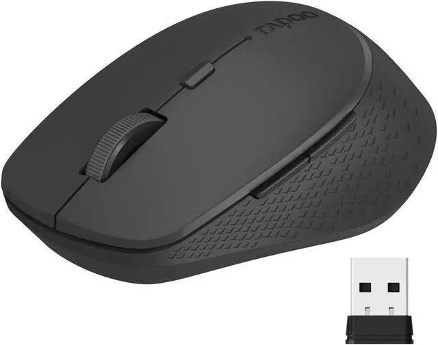Main image of Rapoo M300G Silent Wireless Mouse, Bluetooth Mouse for Laptop, 2.4GHz with USB Receiver Computer Mouse, 2400 Adjustable DPI Optical Tracking, 1 Year Battery Life, Compatible with PC, Matte Black