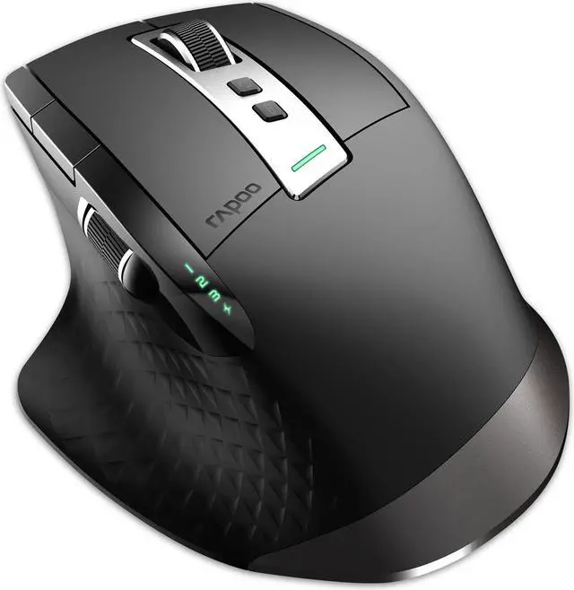 Main image of Rapoo MT750 Multi-Device Wireless Mouse, 4 Adjustable DPI Rechargeable, Multi-Device (3 Bluetooth + USB) Programmable Ergonomic Mouse with Side Roller, Laser Mouse for Laptop Desktop PC