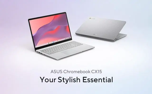 Alt view image 5 of 5 - ASUS Chromebook CX1505CKA / 15.6" FHD Laptop | Intel Celeron N4500 / 8GB RAM / 4GB Storage / ChromeOS / Bilingual Keyboard