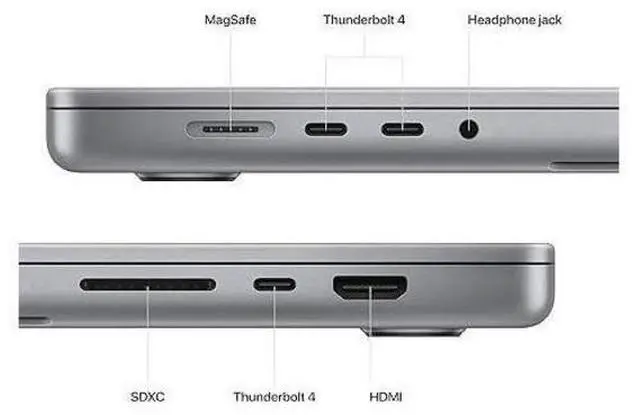 Alt view image 3 of 6 - Apple MacBook Pro 16" (2021) - Space Grey (Apple M1 Pro Chip / 512GB SSD / 16GB RAM) - EN/FR - Bilingual Keyboard - with Free multi adapter