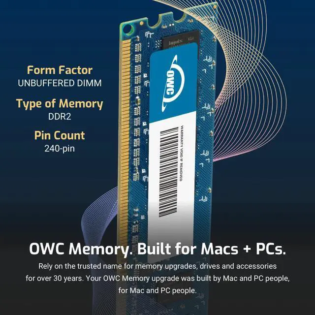 Alt view image 3 of 7 - OWC 4GB (4x1GB) DDR2 533 PC2-4200 CL4 1Rx8 240-pin 1.8V Non-ECC UDIMM Memory RAM Module Upgrade Kit for Select Desktops