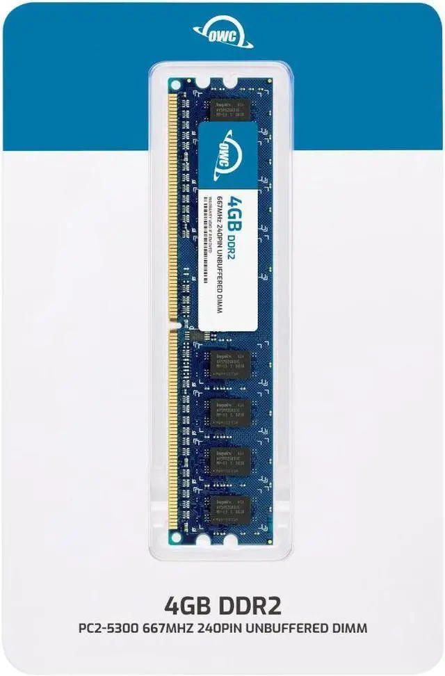 Alt view image 2 of 7 - OWC 4GB DDR2 667 PC2-5300 CL5 2Rx8 240-pin 1.8V Non-ECC UDIMM Memory RAM Module Upgrade for Select Desktops