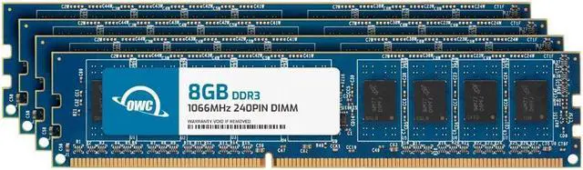Main image of OWC 32GB (4x8GB) DDR3 1066 PC3-8500 CL7 2Rx8 240-pin 1.5V Non-ECC UDIMM Memory RAM Module Kit