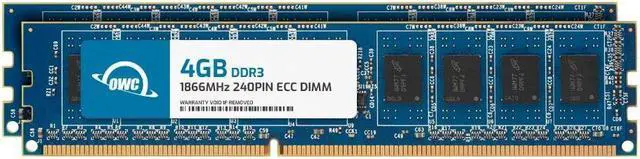 Main image of OWC 8GB (2x4GB) DDR3L 1866 PC3L-14900 CL13 1Rx8 240-pin 1.35V ECC Unbuffered UDIMM Memory RAM Module Upgrade Kit for Select Desktops, Workstations, or Servers