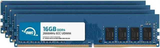 Main image of OWC 64GB (4x16GB) RAM Compatible with Synology RackStation RS2818RP+ DDR4 2666MHz PC4-21300 ECC Unbuffered UDIMM 2Rx8 1.2V Memory Upgrade for NAS, RackStation, FlashStation, & NVR DVA