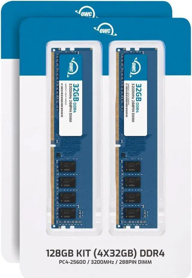 Alt view image 2 of 7 - OWC 128GB (4x32GB) DDR4 3200MHz PC4-25600 CL22 2RX8 Non-ECC UDIMM 1.2V 288-pin Desktop Memory RAM Upgrade for PC