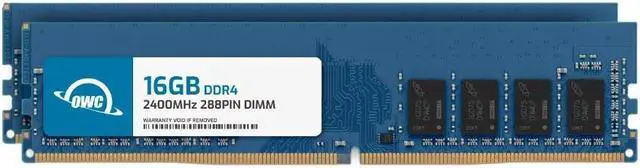 Main image of OWC 32GB (2x16GB) DDR4 2400MHZ PC4-19200 CL17 2RX8 UDIMM 1.2V 288-pin Desktop Memory RAM Upgrade for PC