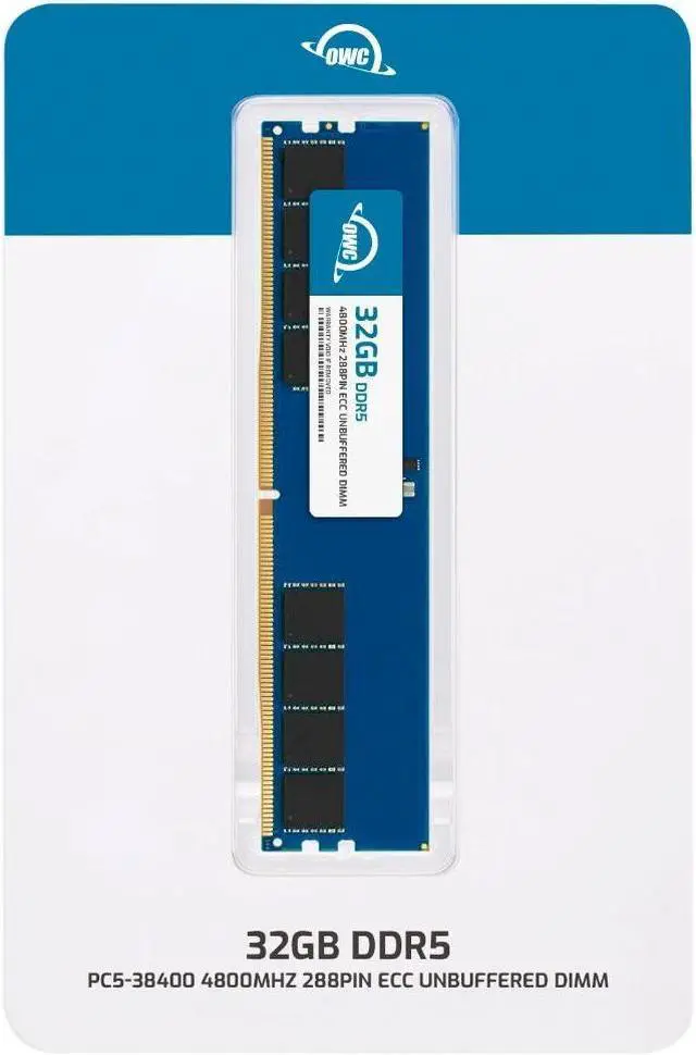 Alt view image 2 of 7 - OWC 32GB Replacement for Samsung M324R4GA3BB0-CQK - DDR5 4800 PC5-38400 CL40 2Rx8 288-pin 1.1V ECC Unbuffered UDIMM Memory RAM Module Upgrade
