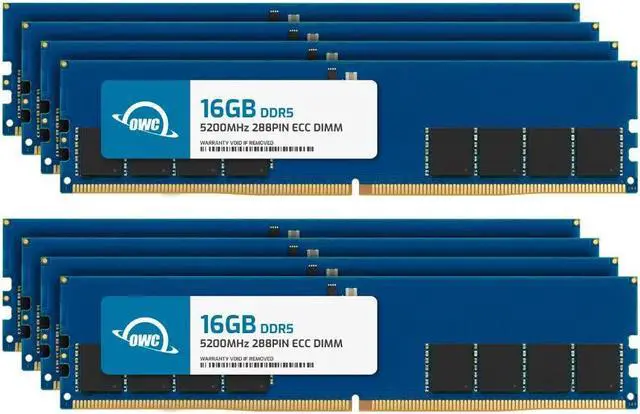 Main image of OWC 128GB (8x16GB) DDR5 5200 PC5-41600 CL42 1Rx8 288-pin 1.1V ECC Unbuffered UDIMM Memory RAM Module Upgrade Kit for Select Workstations or Servers