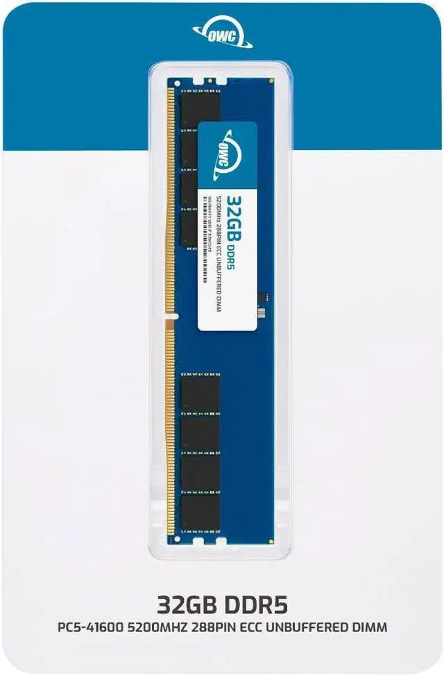 Alt view image 2 of 7 - OWC 32GB DDR5 5200 PC5-41600 CL42 2Rx8 288-pin 1.1V ECC Unbuffered UDIMM Memory RAM Module Upgrade for Select Workstations or Servers