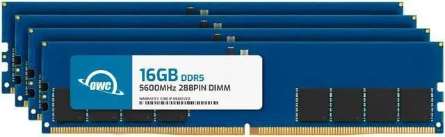 Main image of OWC 64GB (4x16GB) DDR5 5600 PC5-44800 CL46 1Rx8 288-pin 1.1V Non-ECC UDIMM Memory RAM Module Upgrade Kit for Select Desktops