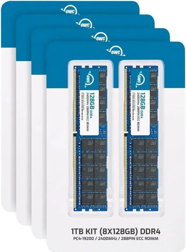 Alt view image 2 of 7 - OWC 1TB (8x128GB) DDR4 2400MHz PC4-19200 CL17 4RX4 ECC Registered RDIMM 1.2V 288-pin Memory RAM Upgrade for Server